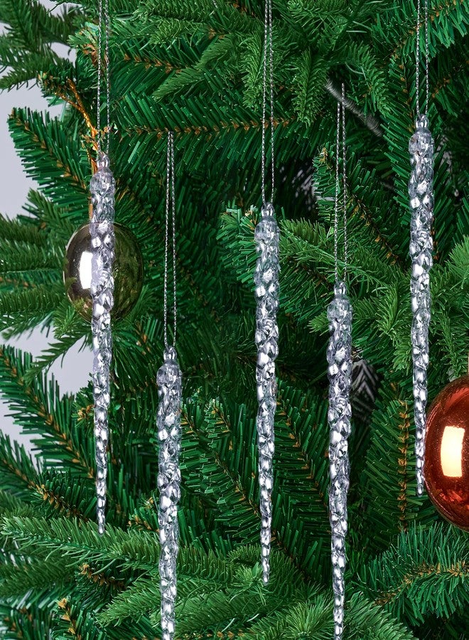 Diahom Christmas Icicle Hanging Ornaments 30pcs 5 Inches Acrylic Xmas Tree Garland Crystal Decorations Wall Window Mantel New Year Holiday Wedding Winter Party Home Decor - Image 2